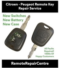 Repair service for Peugeot 206 307 Citroen C1 C2 C3 2 button remote key fob