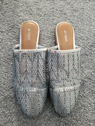 Next silver slip slipper - silver,