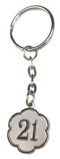 Age Number 21 Keyring 21st