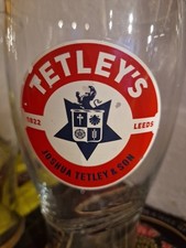 Tetleys Tulip Pint Glasses, White Logo, Practically Perfect