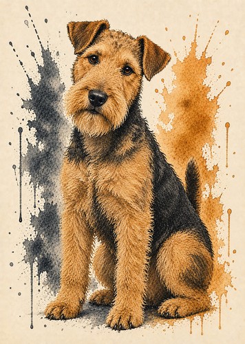 Lakeland terrier art - a4, print