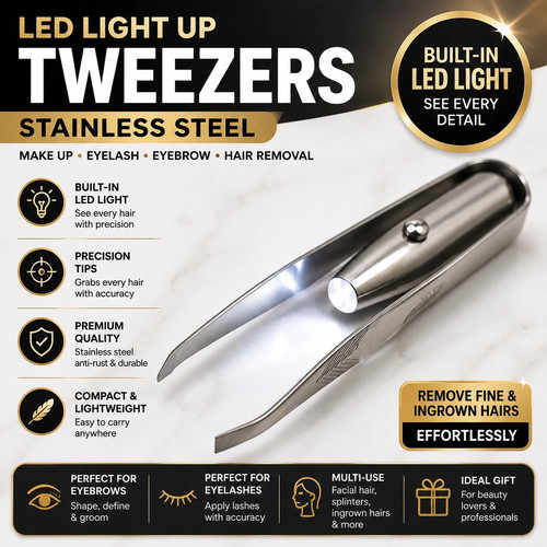 Tweezers with led - , light