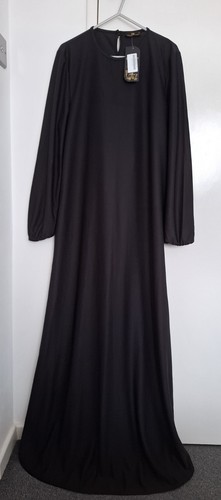 Modanisa black flowy abaya