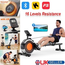 16 Levels Magnetic Rowing Machine Rower with LCD Monitor Home Gym Cardio Workout