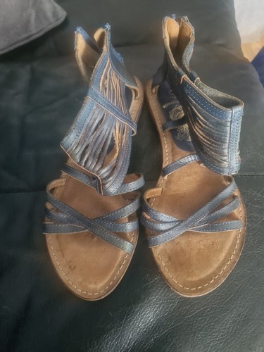 Ladies blue summer sandals - blue,