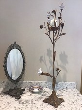 Vintage French Porcelain Candlestick Candelabra Hollywood Victorian 77cm Tall