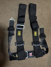 OMP 'RACING 4M" HARNESS 3" SHOULDER STRAPS SNAP-HOOK BLACK