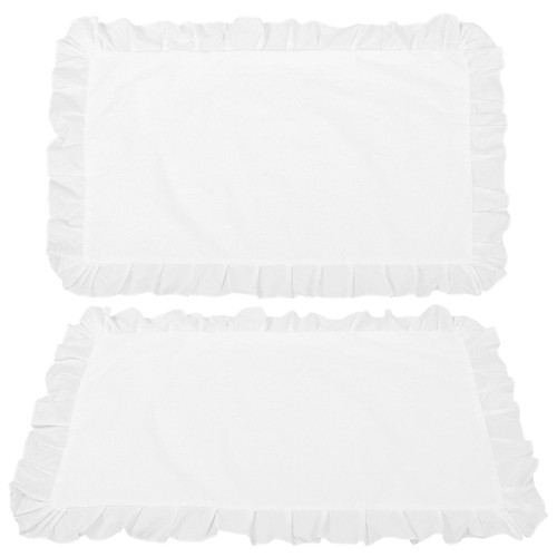 White ruffled cotton - cotton, pillow