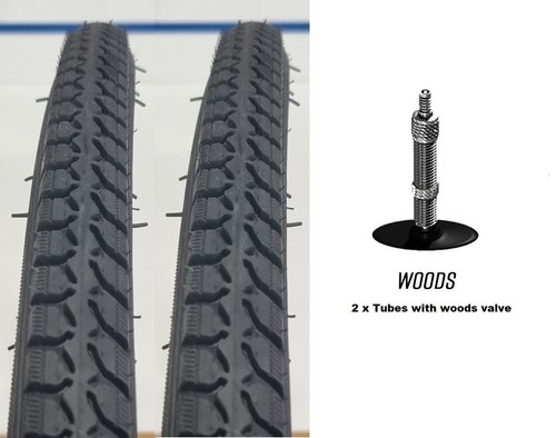 Pair 26x1 bicycle tyres - 3/8, &
