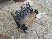 VINTAGE CAST IRON AND HARDWOOD MINIATURE BENCH