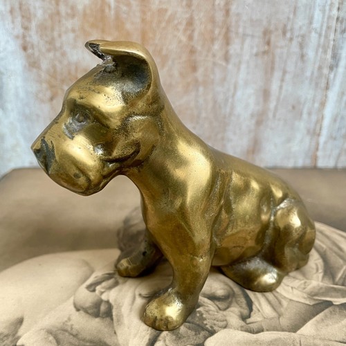 Vintage solid brass scottie - vintage,