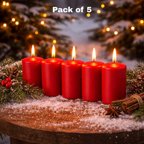 Pack red pillar candles - pack,