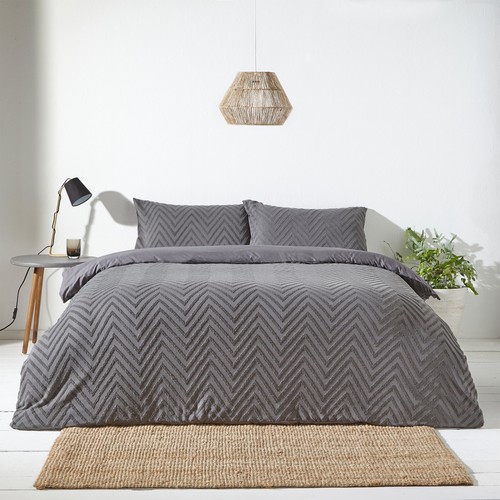 The linen yard chevron - linen, tufted