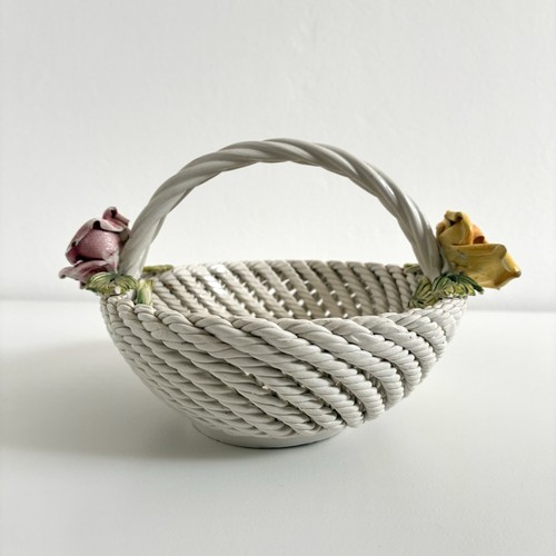 Vintage ceramic basket - vintage,