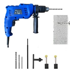 850W Electric Corded Impact Hammer Drill 3000RPM + 3 Piece Drill Bit Set Tools