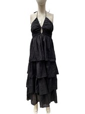 Boden Ruched Bodice Rara Maxi Dress Black Size 6 1 RVB001