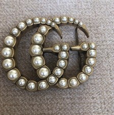 Gucci 100% Authentic Large GG Gold Pearls Belt Buckle-ONLY selling buckle