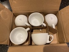 5 Cappuccino Cups Large White