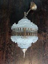 Ezan French Art Deco Ice Glass Chandelier Ceiling Light Mid Century Lamp