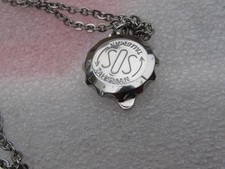 Vintage SOS Talisman Pendant Necklace Chain Silver Colour With ST Cristopher