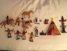 VINTAGE BRITAINS NATIVE AMERICAN FIGURES & TIMPO COWBOYS AND INDIANS
