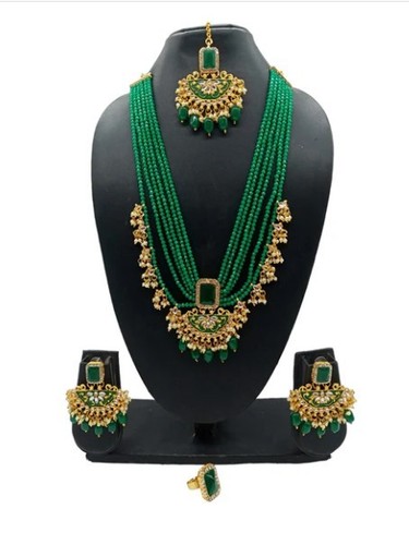 Green multi layer beaded - green,