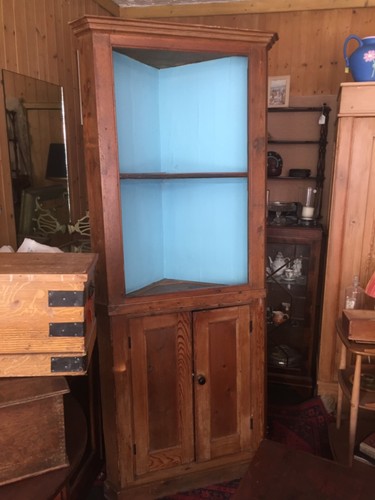 Antique pine corner cupboard - corner,