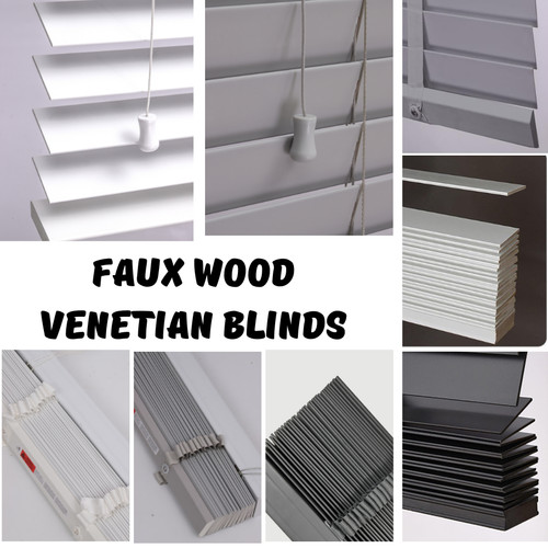 Faux wood wooden blinds - wood, 50