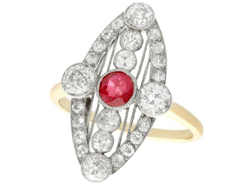 Antique ruby and diamond - and,