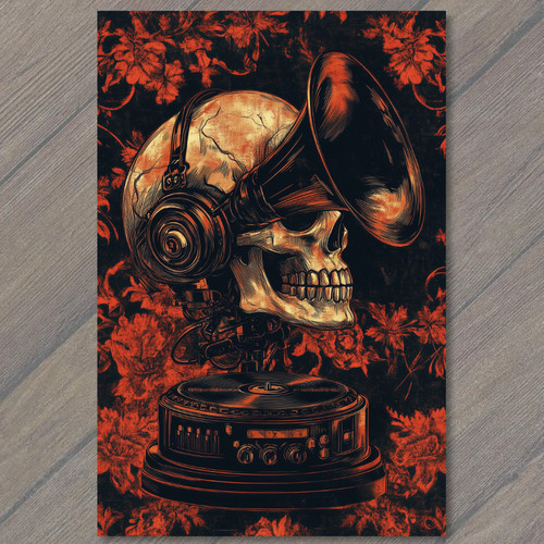 Postcard skull speaker - postcard,