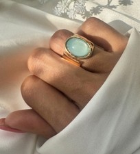 Aqua Chalcedony Double Stone