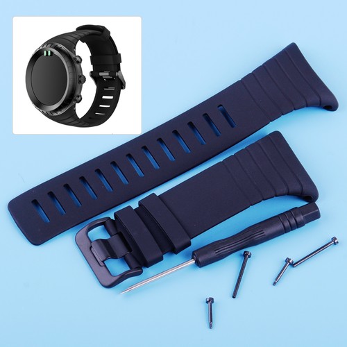 Black rubber watch strap - black,
