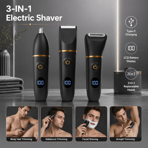 Electric man shaver wet - 3-in-1,