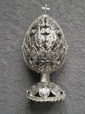 5.4" SILVER FILIGREE EGG