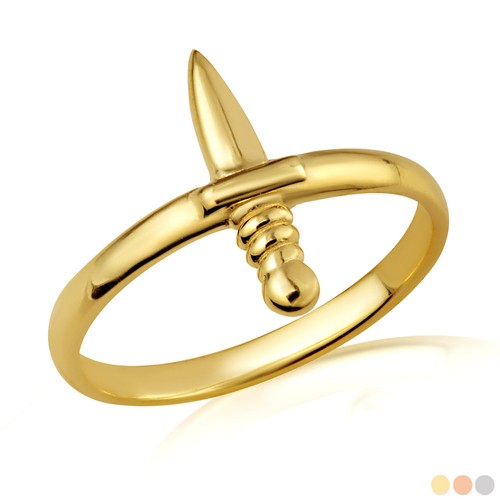 Gold medieval sword ring - gold,