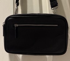 Dents black leather shoulder