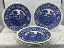 Copeland Spode Tower Blue & White Plates X 6 Early 1900s.