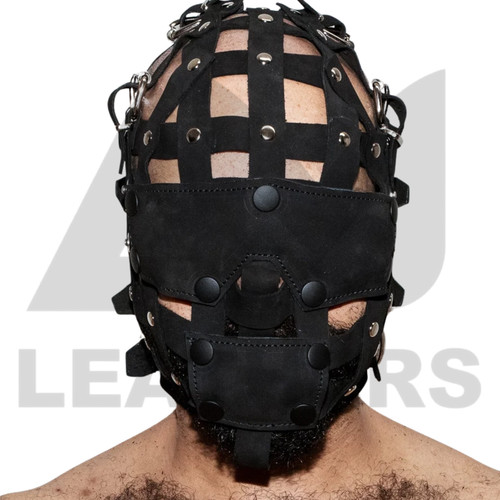 Leather strap cage hood - strap,