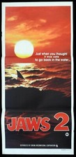 JAWS 2 Original ADV Daybill Movie Poster Just when you thought it was safe