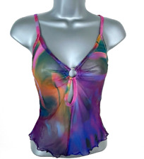 Sheer Chiffon Vest Top Eyelet