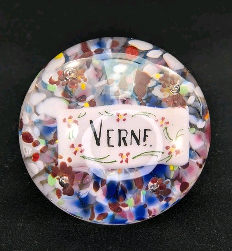 Verne name hand blown glass - name,