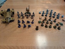 Warhammer 40k. Tau Army. Part Painted And Good Condition. Includes Carry Case