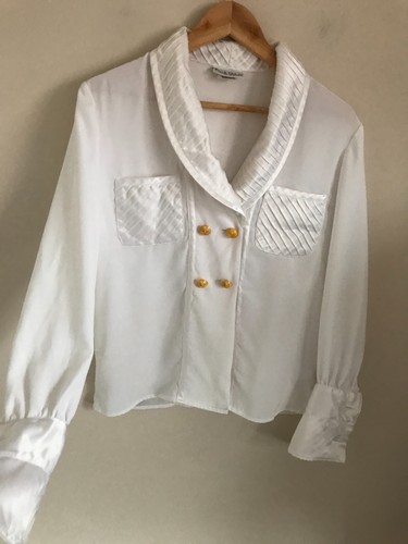White satin vintage 1980s - white,