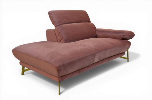 Pink velvet sofa chaise - pink,