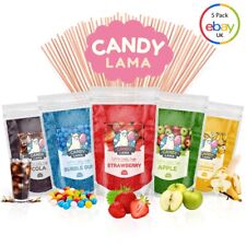 CANDY LAMA Cotton Candy Floss Sugar  PartySet 5 x 250g + 50 Cotton Candy Sticks