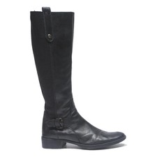 GEOX Womens Black Leather Knee High Boots UK 5 Comfortable Stylish