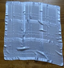 Jaeger Blue  Silk Scarf Headscarf- 33” X 33” Hand Rolled Edges Vintage