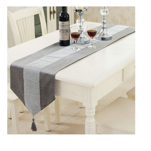 Silver velvet table - silver,