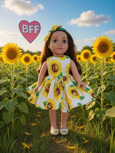 Dolls clothes sunflower - 18",