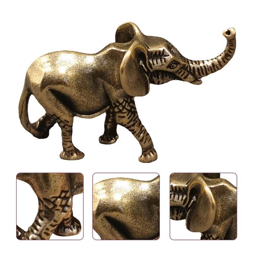 Brass elephant mini statue - elephant,